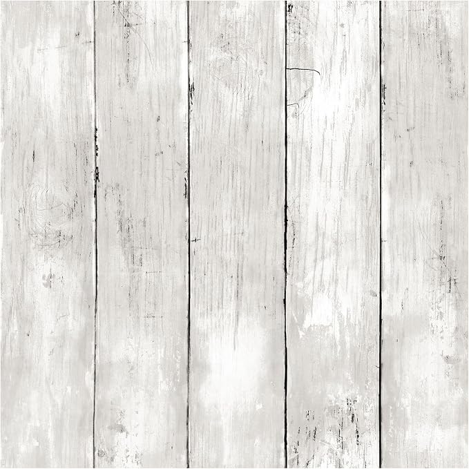 Yun-aeon Natural Wood-White Contact Paper Peel and Stick Wallpaper | 17.3"x 1200"Self Adhesive Removable Vintage Faux Wood Wall Paper Plank Shelf Home Decoration Kitchen Counter Cover by YUN-aeonPeelandStickWall