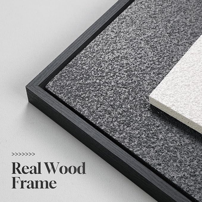 3D Textured Framed Black and White Abstract Wall Art Set of 3, 16x24 In | Solid wood frames, raised circles lines and blocks, modern minimalist wall decor for bedroom living room and dining room - Image 6