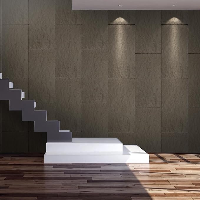 3D Faux Stone PU Wall Panels for Interior Decor, 4 Pieces, Grey | Cement Texture Accent Wainscoting Panel for Home, Office, 47.2" × 23.6" - Image 2