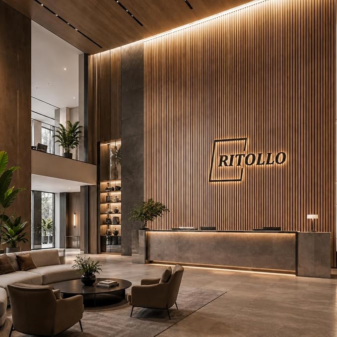 RITOLLO Wood Panels for Wall, 4 Pack Wood Slat Acoustic Panels, 118 x 11 in 3D Fluted Sound Absorbing Panels for Interior Wall Decor, Accent Wall for Living Room, Bedroom, Home Office (Classic Walnut) - Image 7