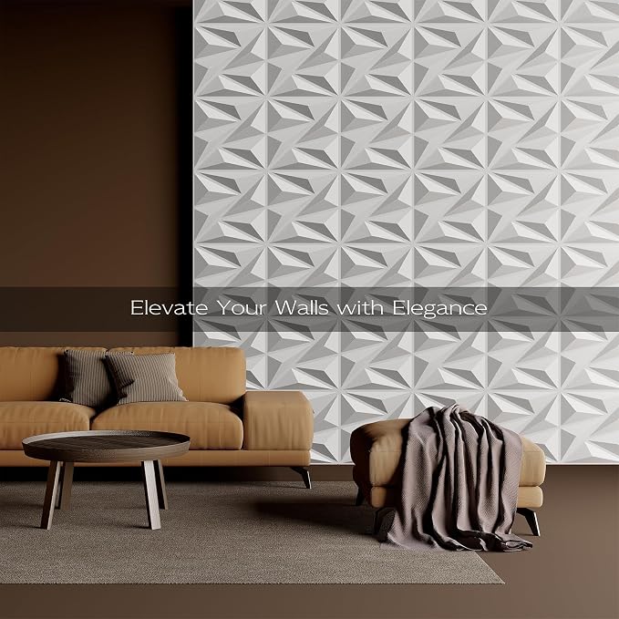 PVC 3D Wall Panels, White, 12"x12" | Textured, Interior Wall Decor, Home and Office Interiors, Covers 32 Sq.Ft. - Image 5