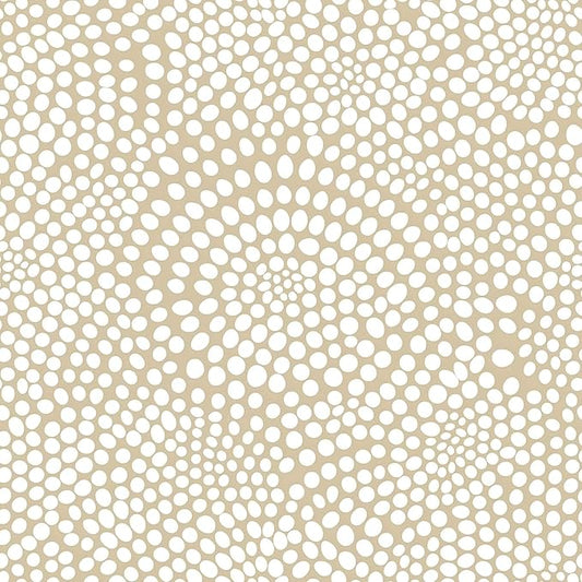 Moire Dots,Modern Dotted Wallpaper, Bohemian Contact,Modern Dotted Neutral (Beige & White) Peel and Stick Wallpaper for Home Decor | 17.7" x 118", Self-Adhesive, Waterproof Vinyl by Unknown
