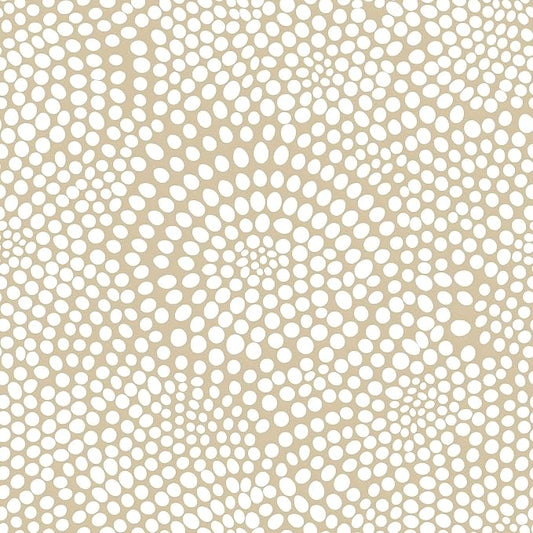 Moire Dots,Modern Dotted Wallpaper, Bohemian Contact,Modern Dotted Neutral (Beige & White) Peel and Stick Wallpaper for Home Decor | 17.7" x 236", Self-Adhesive, Waterproof Vinyl by Unknown
