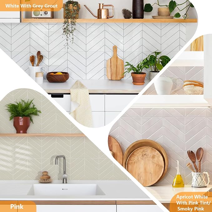 STICKGOO Herringbone Peel and Stick Backsplash Sample Kit, 6.3 x 4.9 in | Quarter-Size Color Samples, Preview the Look and Feel Before Buying, Multiple Colors, Thicker Vinyl, Kitchen/Bathroom - Image 6