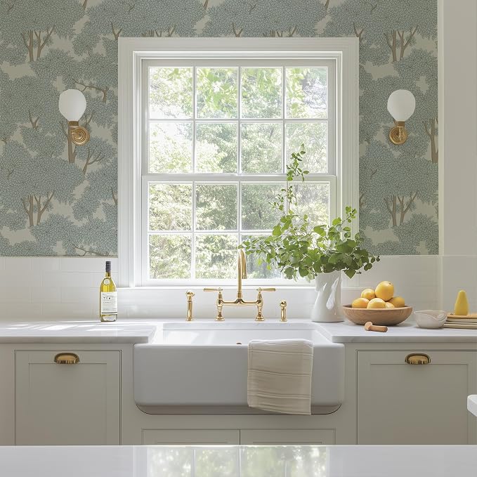 Tree Peel and Stick Wallpaper 17.7" x 236.22" Forest Jungle Wall Mural Waterproof Bathroom Stick on Wallpaper Contact Paper Mural - Image 5