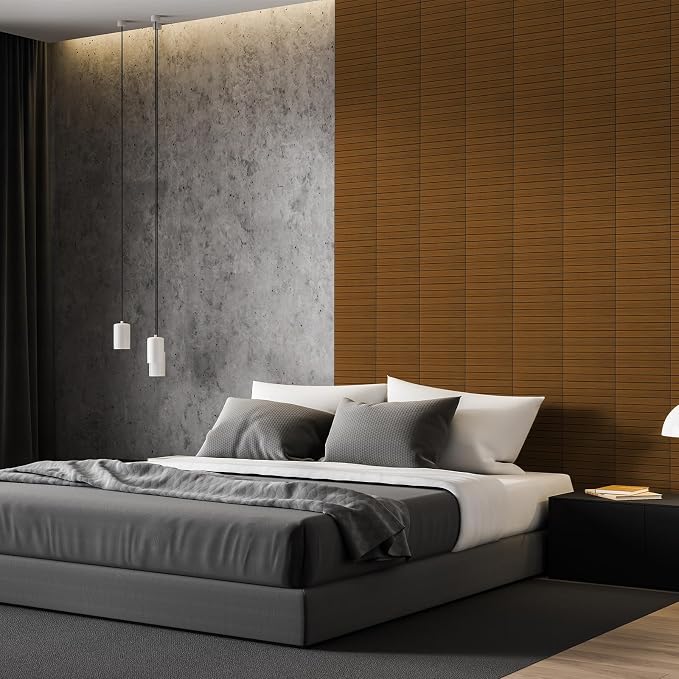 WADILE Peel and Stick Wood Slat Wall Panels 12x12in PVC 30 Pack | Decorative wall panels, self adhesive, living room, bedroom, accent wall, not real wood - Image 7