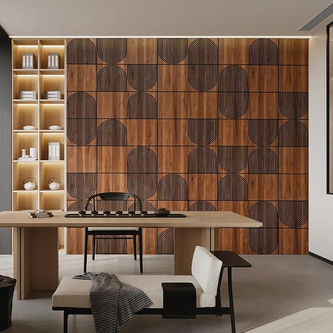 3D Wall Panels, 4-Pack 62 Sq Ft, Teak Wood Grain Peel and Stick Wall Panels, Self-Adhesive PVC Wall Paneling for Living Room, Bedroom & Accent Wall - Image 6