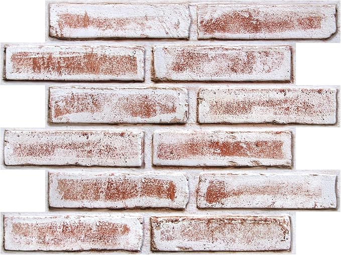 3D Faux Brick Wall Panels Peel and Stick, Designed for Quick DIY | White with Red, 10 Pcs 15.7" x 11.8", Brick-Look, Light PVC Fake Brick Covering Tiles for Wall Renovation, Cover 12.9 sq ft - Image 9