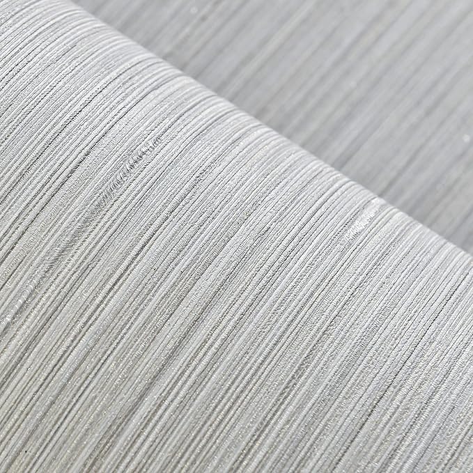 Haimin Grasscloth Wallpaper Textured 24in X 393in Fabric Contact Paper Wall Paper Textured Linen Peel and Stick Self-Adhesive Thick Vinyl Embossed Film Wallpaper (Beige Grey) by HaiminHomeDecorWallpaper