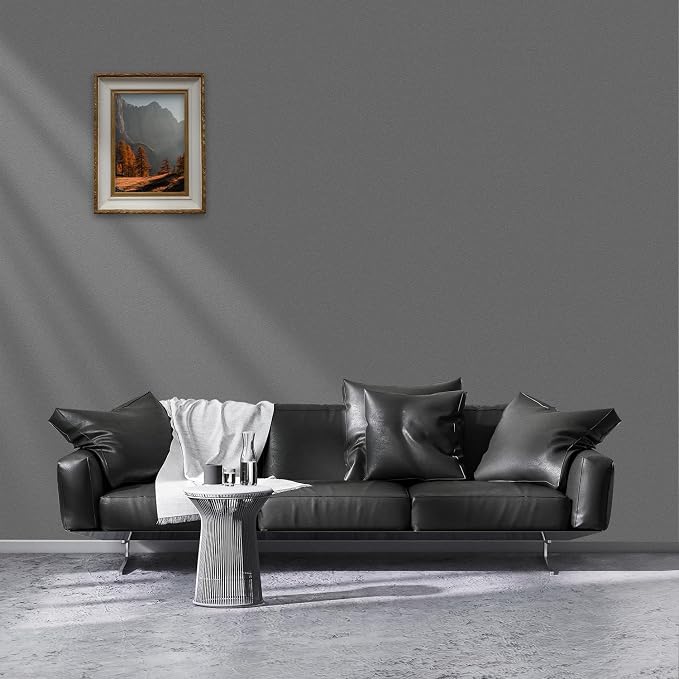 Yancorp 16"x120" Matte Dark Gray Contact Papaer Peel and Stick Wallpaper Vinyl Wrap Countertop Wallpapers Waterproof for Cabinets Drawers Bedroom Kitchen Self-Adhesive Wallpaper - Image 2