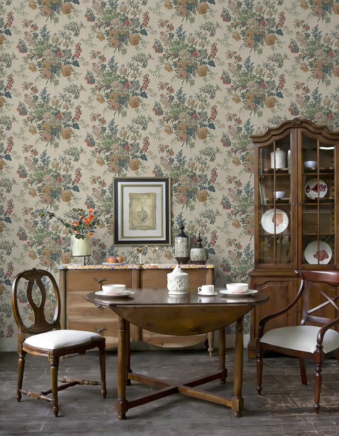 Heroad Vintage Floral Wallpaper Farmhouse Peel and Stick Contact Paper | French Peony Stick on Wall Paper for Cabinets Drawers,17.3''x393'',Removable Self Adhesive Decor Vinyl for Bathroom Bedroom - Image 7