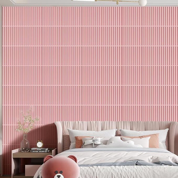 Heikki 30 Pack 3D Wall Panel for Interior Wall Décor, PVC Flower Textured Wall Panels for Living Room Bedroom Hotel Office, 11.8"x11.8", Double-Sided Tape (Pink-XHT) - Image 7