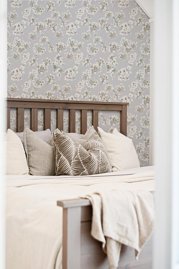 Floral Peel and Stick Wallpaper Farmhouse Pear Blossom Vintage Wallpaper for Bedroom Cabinets and Kitchen Countertop Thicken 17.3"x196.9" - Image 5