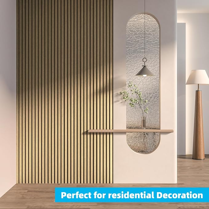 Art3d Wood Slat Wall Panels, Fluted MDF, 6-Pack, 94.6 x 7.4 in,Oak | 3D Textured Panels for Accent Walls, Ideal for Living rooms, Bedrooms, Offices, Entryways and Studios - Image 9
