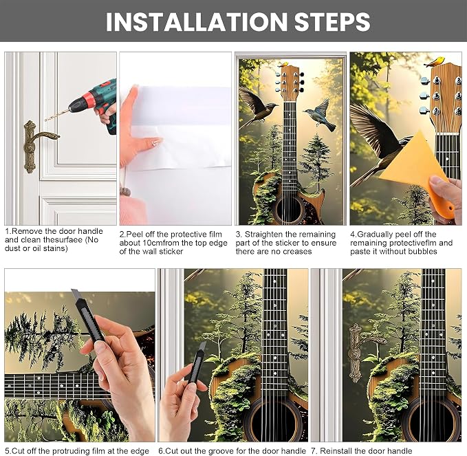 3D Door Stickers, Peel and Stick Wallpaper ，Self-Adhesive Mural PVC Waterproof Wall Poster for Home Decor30.3 W x 78.7" H - Image 5