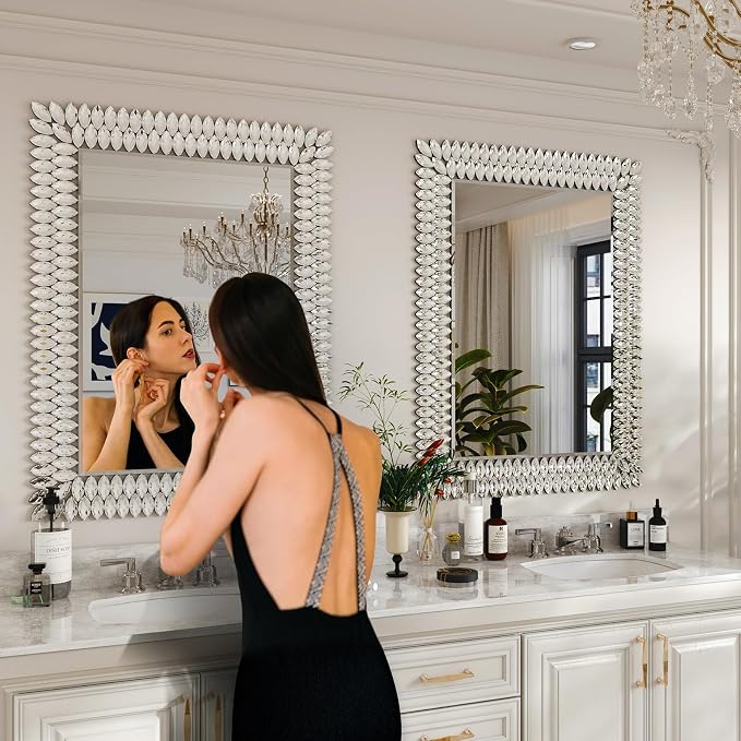 Kelly Miller 30"x40" Jeweled Luxury Rectangle Decorative Wall Mirror - Image 5