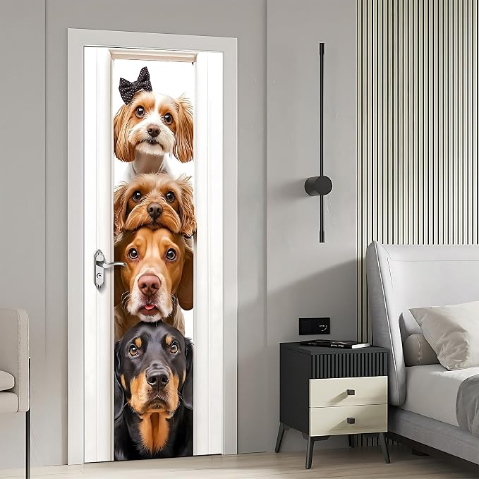 3D Door Stickers, Peel and Stick Wallpaper ，Self-Adhesive Mural PVC Waterproof Wall Poster for Home Decor 30.3" W x 78.7" H - Image 6