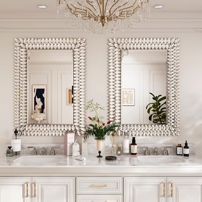 Kelly Miller 24"x36" Jeweled Luxury Rectangle Decorative Wall Mirror - Image 4