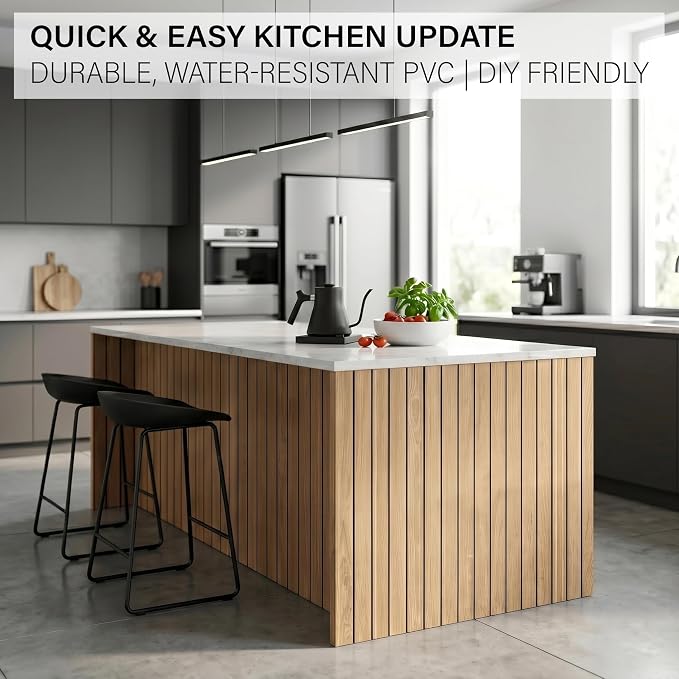 Peel and Stick Wall Panels：Waterproof & Easy to Cut, 236"x15.7" Natural Oak | Self-Adhesive PVC Wood Panels for Interior Walls, Slat Panels 3D Wood Grain Look,Ideal for Living Room, Bedroom & Ceilings - Image 7