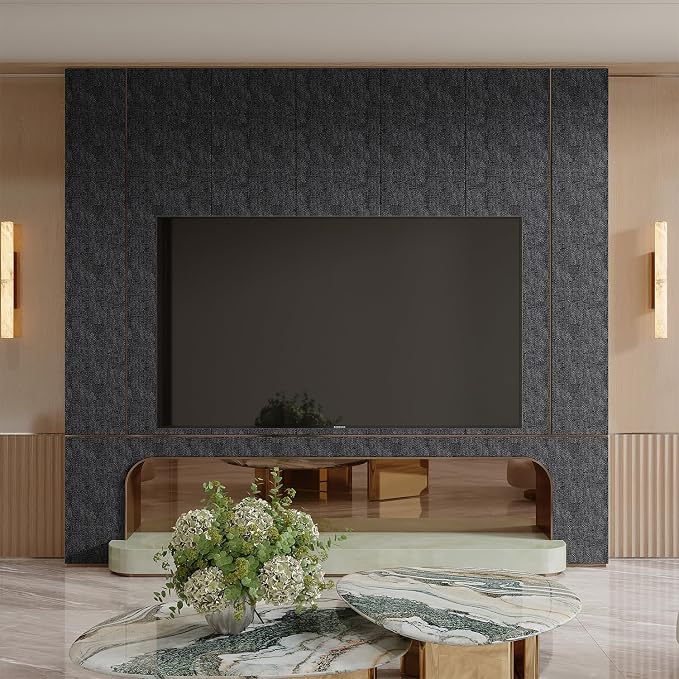 Yutianli 3D Wall Panel Peel and Stick Soundproof Foam Linen Wall Cloth Dark Grey 16.7"x118" Self-Adhesive Decorative Wallpaper Anti-Collision Wall Padding - Image 6
