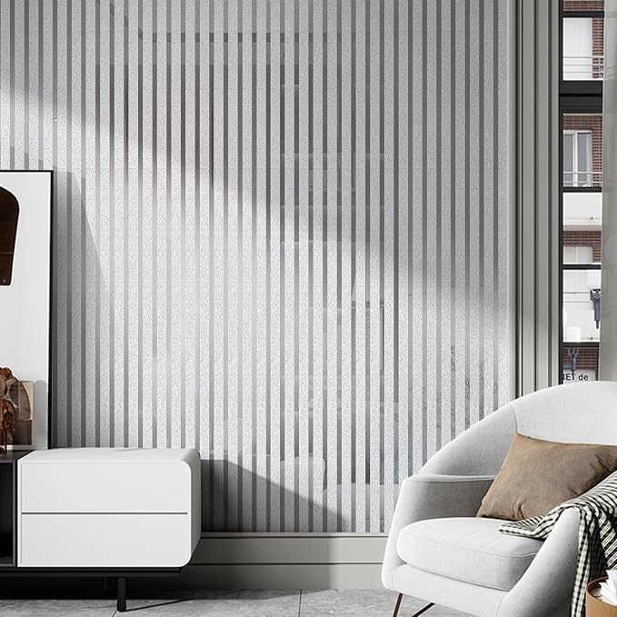2mm Thick Peel and Stick Wallpaper Mirror Stripe Texture Vinyl Wall Panels | 23.62" x 110.24" Silver Self Adhesive Waterproof Renter Friendly Wall Paper Roll for Foyer Coffee Shop Decor - Image 2