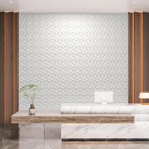 Art3dwallpanels 20 Pack 3D Wall Panels for Interior Wall Decor, 12''x12'' White Accent Diamond Panels for Gaming Room Bedroom TV Background, White - Image 5