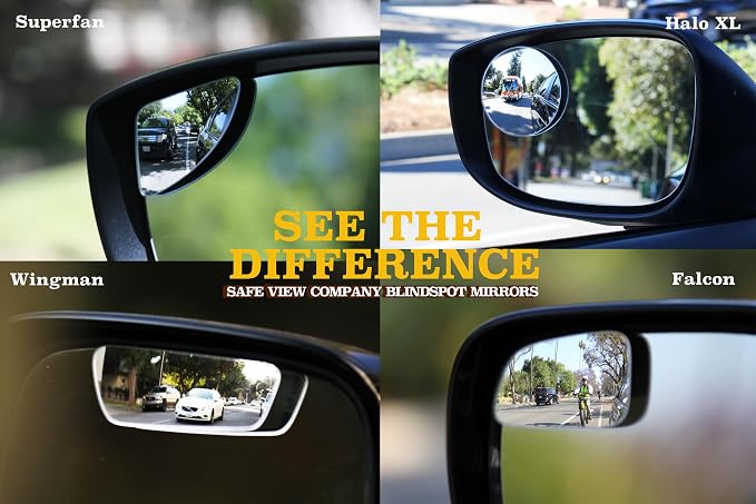 Blind Spot Mirrors for Cars - by Safe View Company - Change Lanes w Confidence - Made from Real Convex Glass - Long Lasting - Easy Peel & Stick (Ultimate Bundle) - Image 3
