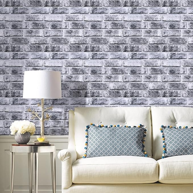 Commomy 3D Wall Panels Peel and Stick Faux Brick 10 Pcs 11.8" x 11.8" | Small Size Thin PVC Brick Wallpaper Tiles Backsplash for Kitchen,Bedroom,Living Room,Quick DIY Wall Decor(Covers 9.7 sq.ft) - Image 2