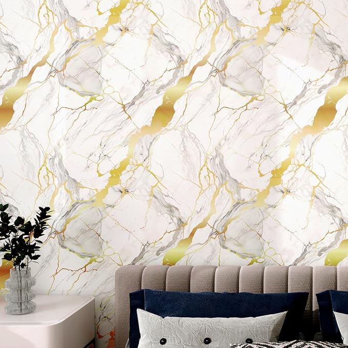Haimin 3D Wall Panels Peel and Stick Marble Look Tile Backsplash, 20 Pack | Waterproof & lightweight, each 23.6x11.8in, total 38.7 sq ft. Kitchen/bath backsplash wall decor Marble-look faux tile White - Image 6