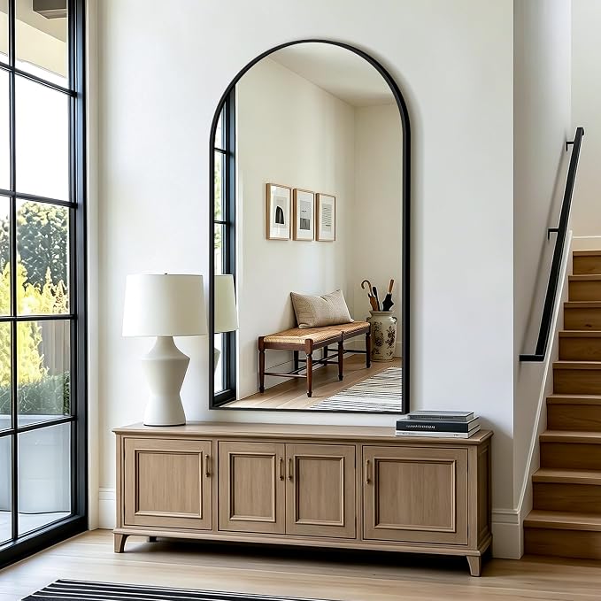 Arched Bathroom Vanity Mirror for Over Sink, 55”x30”, Black - Image 7