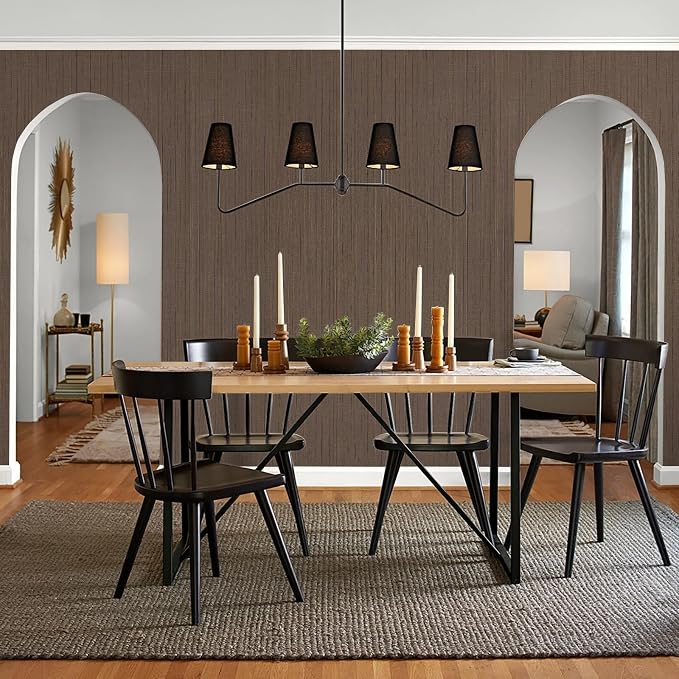 Brown Grasscloth Peel and Stick Wallpaper Vintage Texture Removable Waterproof Wallpaper for Room Walls, Cabinets, Furniture, Drawers, Desk A Set of 15.7"x300" - Image 7