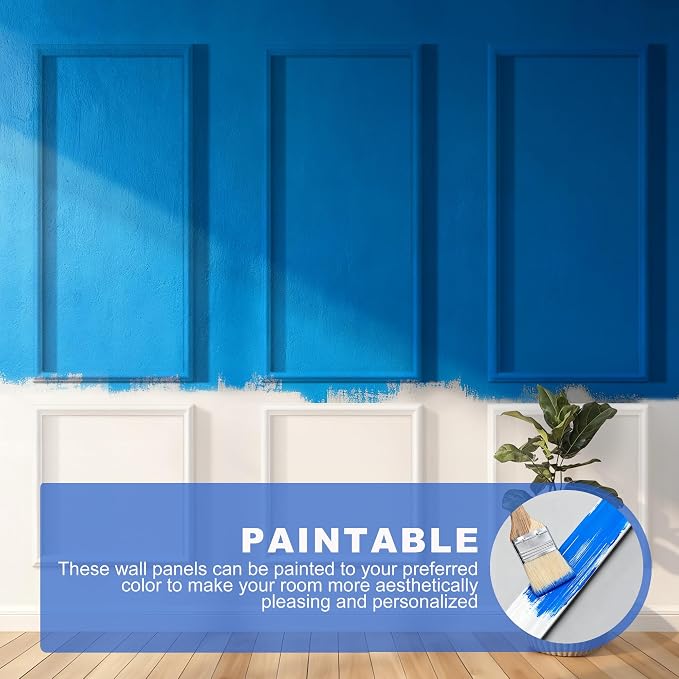 RELIANCER Peel and Stick Wall Molding Kit,30PCS Pre-Cut Door Molding Panels,3D Moulding Wainscoting Panel,Self Adhesive Walls Moulding Trim,Wall Modular Frames for Interior Walls Decor Home Bedroom - Image 9