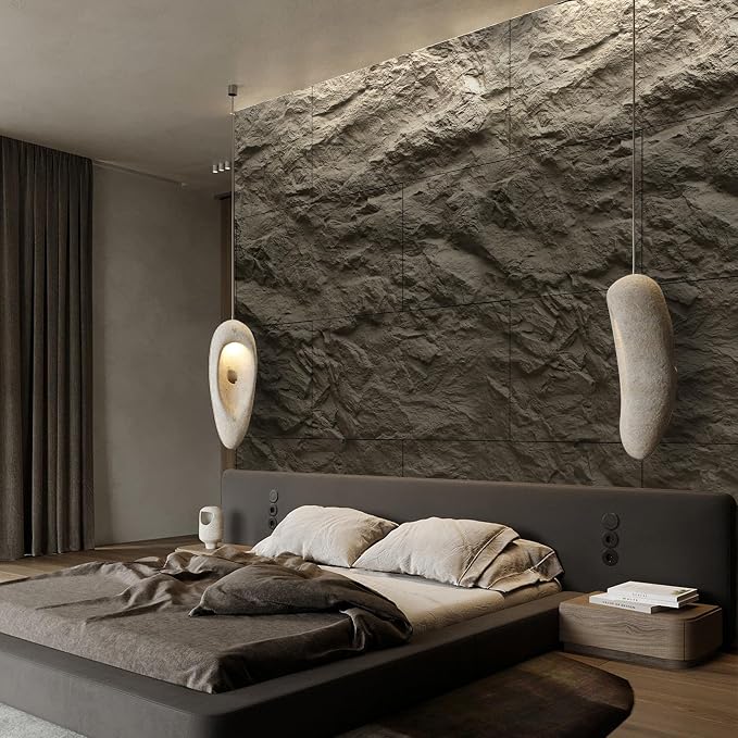 KASARO 3D Faux Stone Wall Panels, 4 Pack PU Wainscoting Grey | Thicker PU panels with realistic cement stone texture for accent walls, home & office decor, easy install, 43.3" x 23.6" - Image 6