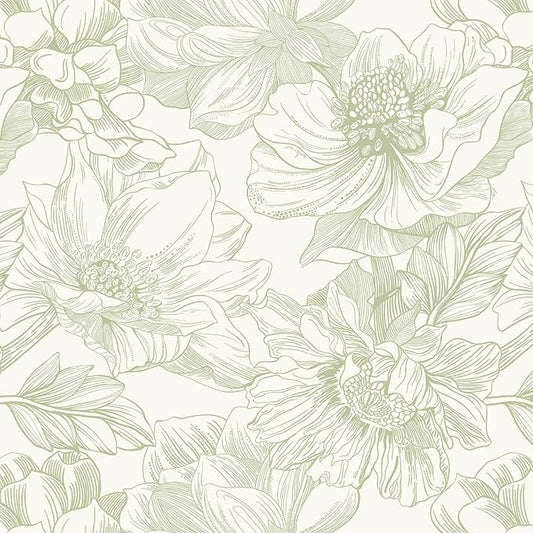 Ismoon Vintage Floral Wallpaper Peel and Stick Beige and Green Contact Paper 17.3inx6.5ft Removable Self Adhesive Wall Paper for Bathroom Bedroom Cabinet Mural Wall Decor Vinyl Renter Friendly by Ismoon
