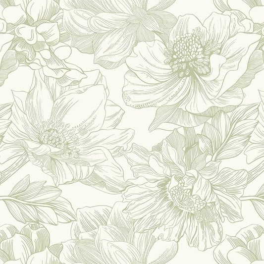 Ismoon Vintage Floral Wallpaper Peel and Stick Beige and Green Contact Paper 17.3inx16.3ft Removable Self Adhesive Wall Paper for Bathroom Bedroom Cabinet Mural Wall Decor Vinyl Renter Friendly by Ismoon