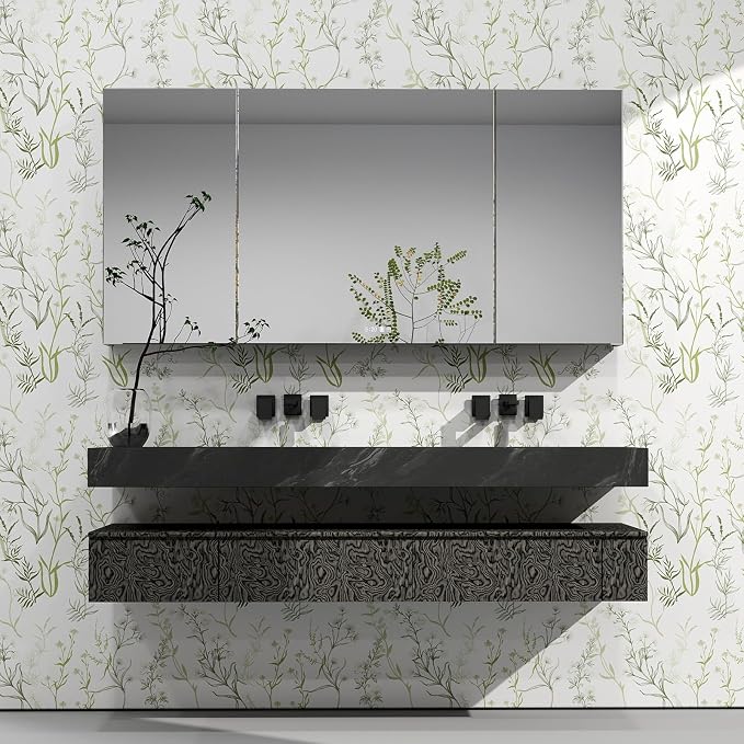 Timeet Floral Peel and Stick Wallpaper Botanical Wildflower Self Adhesive Wall Paper Removable Plant Vine Contact Paper for Living Room Bedroom Accent Decor 17.3" x 120" - Image 4