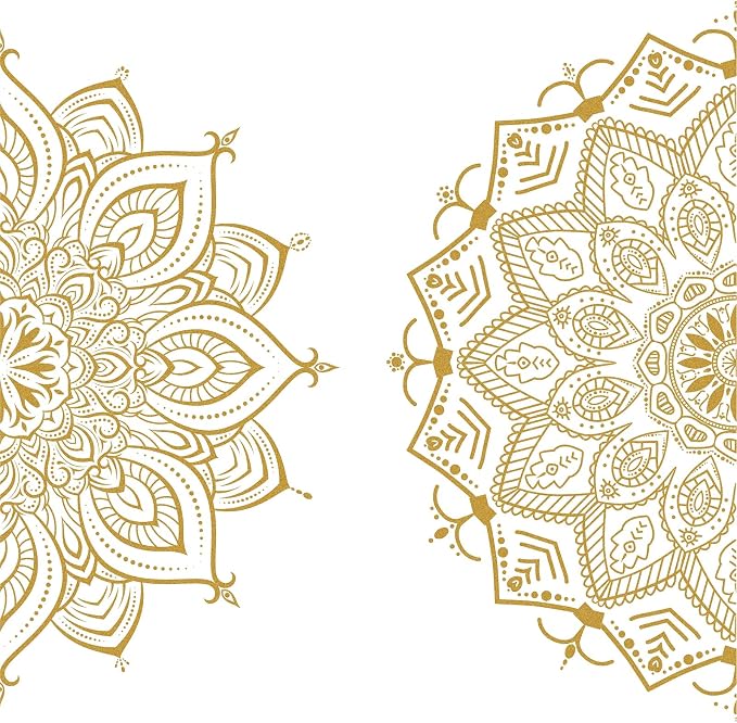 Half Mandala Wall Decal Mandala Wall Sticker Mandala Decals for Walls Flower Wall Stickers Removable Peel and Stick Wall Decals for Bedroom Living Room Yoga Studio Decor | Headboard vinyl decoration, yoga room decor, lotus peel and stick, removable, se... - Image 2