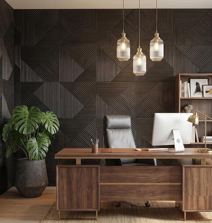 3D Wall Panels for Interior Wall Decor, PVC, Matte Black | 19.7x19.7 Inch, 12 Pack 32 Sq Ft, Waterproof, Decorative Textured Tile, Paintable, Fire Resistant, Lightweight Modern Accent - Image 8