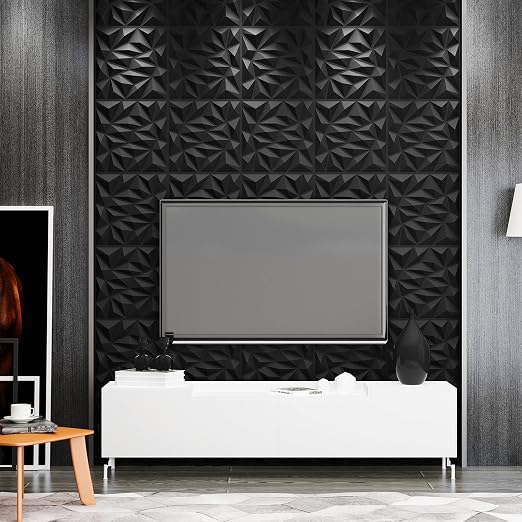 Art3dwallpanels 33 Pack 3D Wall Panels, Black PVC | Modern Raised 3D Wall Tiles, Waterproof Fireproof, 33 Sheets Large Pack, Easy DIY Mount for Residential Commercial Wall - Image 7