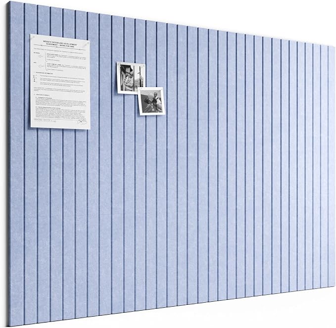 Bumusty 48"x 36" Large Felt Bulletin Board Tiles, Soft Periwinkle | 12-Pack Cork Board Alternative, Wall Decor, 30 Pushpins, 60 Adhesive Tabs, Vision Board, Office, Classroom, Home, Dorm by BUMUSTY