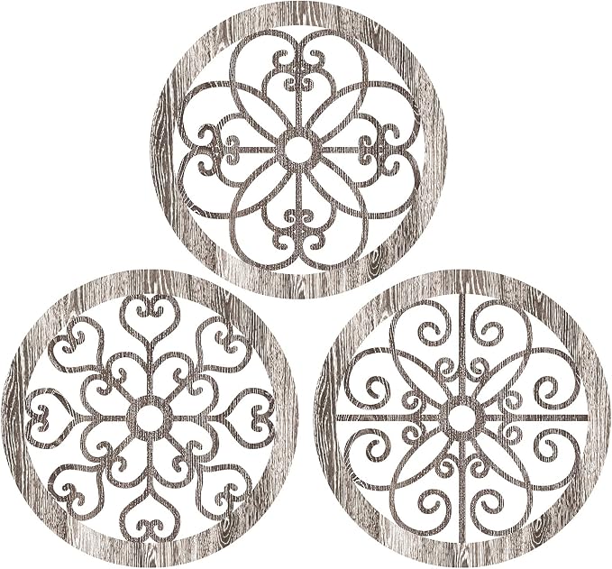 Blulu 3 Pieces Thicken Rustic Wall Decor Farmhouse Wall Art Decor Wood Hanging Decoration for Living Room Bedroom Home Indoor Outdoor Office(Popular Style) by Blulu