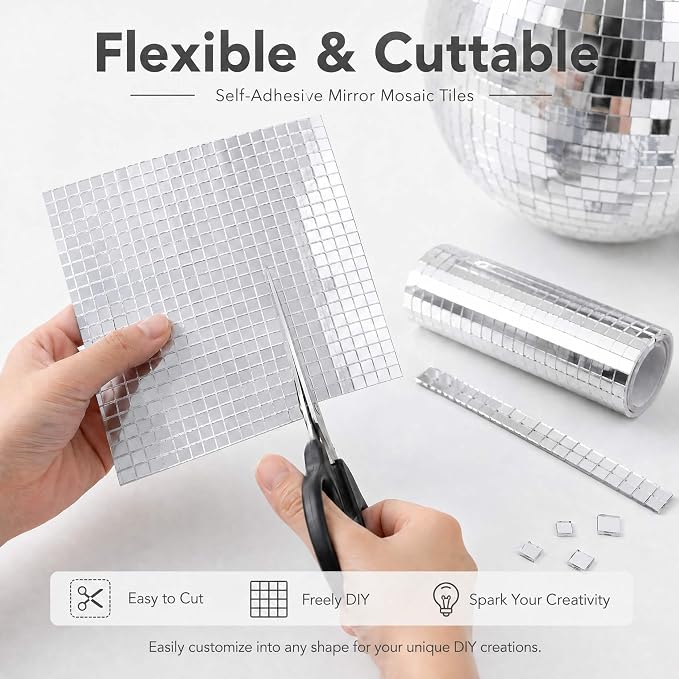 Self Adhesive Mirror Tiles, 5400PCS 5mm Mosaic Tiles for DIY Crafts - Image 5