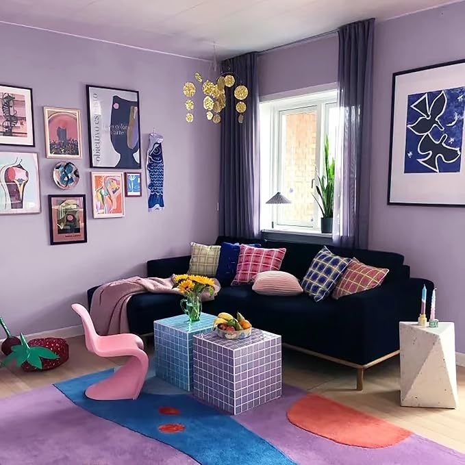 Yasinet Purple Wallpaper Solid Color Peel and Stick Wallpaper Purple Contact Paper Waterproof Self Adhesive Wall Paper Removable Decorative for Wall Furniture Covering Cabinet Table Vinyl 17.7" X 118" - Image 2