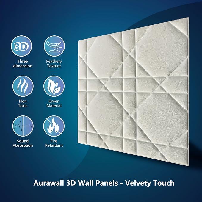 Velvet 3D wall Panels for Interior wall Decor Peel and Stick, Soundproof Geometric Textured 3D Wall Panels for Living Room, Bedroom, TV Background 17.7" x 17.7", Cover 26.15 Sq.Ft 12pcs Grey - Image 4