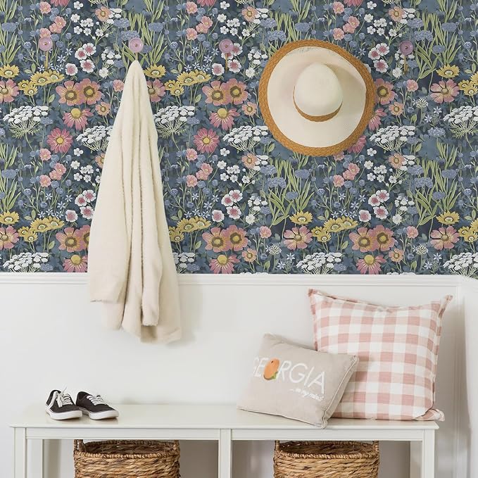 Orainege Vintage Floral Wallpaper Peel and Stick Wallpaper Daisy | Floral Contact Paper 17.7in x196.8in Boho Self Adhesive Removable Wall paper for Bedroom Living Room Decorative - Image 4