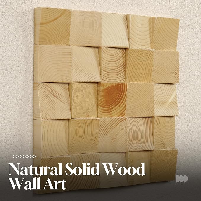 Large Wood Abstract Wall Art for Living Room, Modern 3D Artwork for Walls | Natural sage green tone, Textured paintings, Big woodern layered sculpture, Bedroom dining room office wall decor aesthetic - Image 3