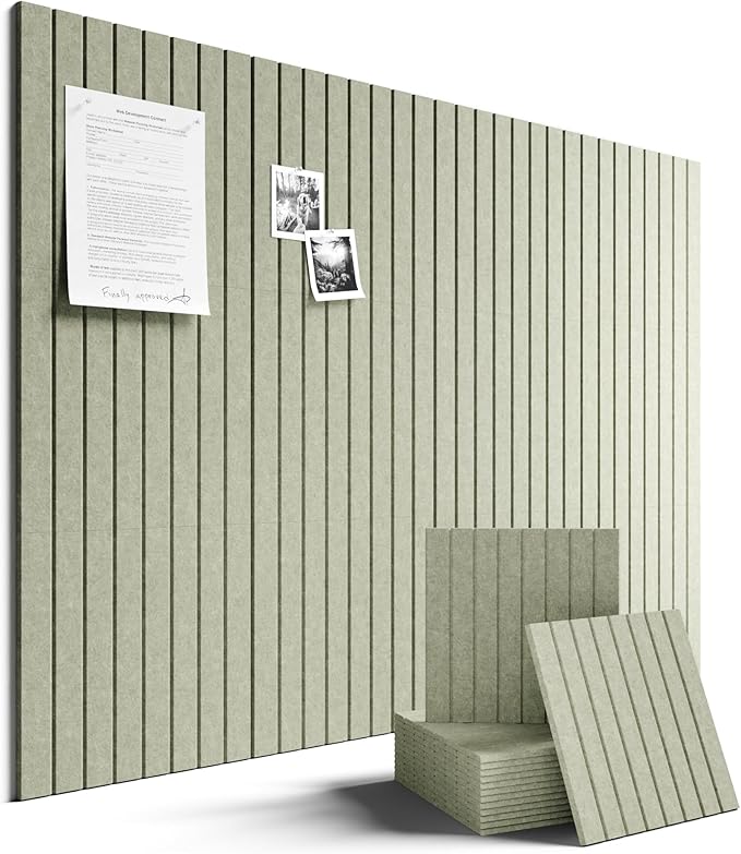 Fluxynara 48" x 36" Large Felt Bulletin Board, Sage | 12 Pack Cork Board Alternative with 60 Safe Adhesive Tabs, Pin Boards for Wall Decor, Home, Office, Classroom,Dorm by FLUXYNARA