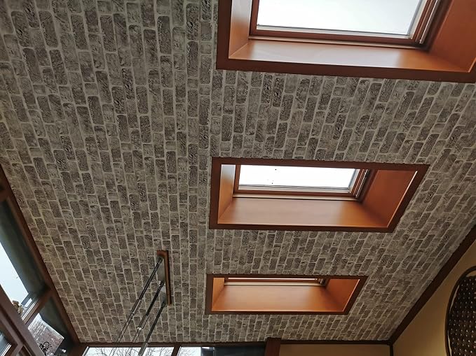Dundee Deco 3D Wall Panels Faux Brick - Cladding White Grey Stone Look Wall Paneling, Styrofoam, Sample, Size 10 x 10 in. - Image 6