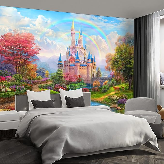 Castle Large wall murals Peel and Stick self Adhesive Wallpaper for Bedroom Nursery Room - 120"x183" by Fightal