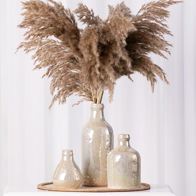 Ceramic Vase Set of 3, Decorative Vases Home Decor Modern Neutral Flower Pampass Boho Vase for Living Room, Table, Mantel, Entryway, Bookshelf, Kitchen, Bedroom, Bathroom - White - Image 8